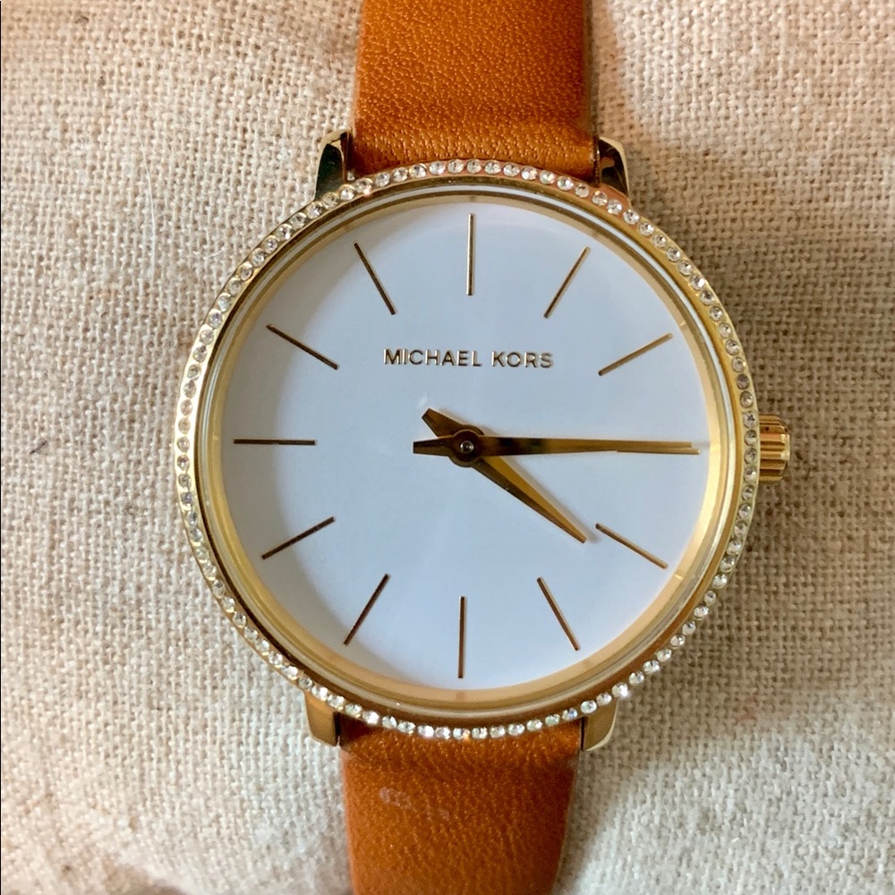 Michael KORS Pryer Brown Leather Watch OS
